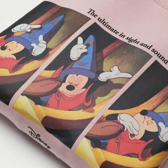 H&M Disney Fantasia Pink Oversized Crewneck Sweater Size Small - Picture 2 of 14